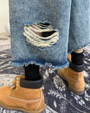 Rica Washed Damaged Bermuda Denim
