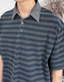 May Pigment Stripe Collar Tee