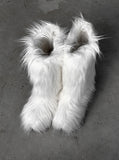 1177 Fur Platform Sole Long Boots (5cm)