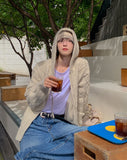 Grain Fisherman Knit Hooded Zip-Up
