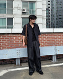 Mons denim banding wide pants