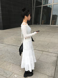 Crum Lace Banding Long Tiered Skirt