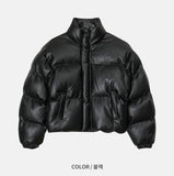 Made leather puffer crop padding