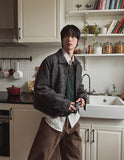 Log Mohair Wool Crop Jacket