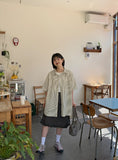 [unisex] Horim Stripe Over Short Sleeve Shirt