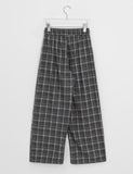 Calcori Banding Check Wide Pants