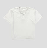 Harnel Layered Ribbed Henley Neck Short Sleeve T-shirt