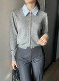 Ebon Shirt Layered Knit Cardigan