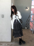 Roa Vintage Check Frill Tiered Midi Skirt