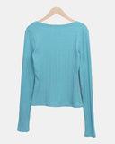Lasom V-neck Slim Long Sleeve T-shirt