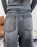 Lepin double knee damage denim pants