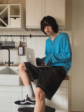 Crema linen V-neck knit