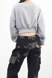 Glitch washing denim pants