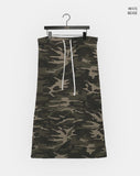 Seha Camo Banding Brushed Long Skirt