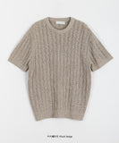 [unisex] Hippon Linen Round Over Short Sleeve Knit - Linen 55%