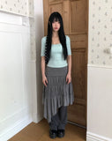 Luckin unbalanced midi skirt