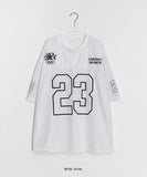 [unisex] Hirom Mesh Sporty Lettering Over Short Sleeve Tee