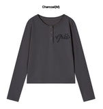 WINGS Henley Neck Long Sleeve T-Shirt