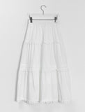 Haltri Lace Tiered Banding Long Skirt