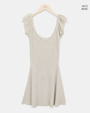 Meon Embossed Short Sleeve Flare One Piece