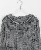 Puni crop net hood knit