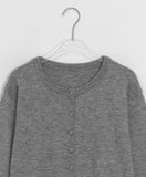 Qkel Color Round Knit Cardigan