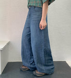 Mighty Summer Cat Washed Wide Denim Pants