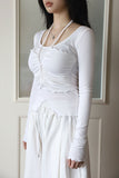 Bibi halter shirring tee