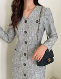 Median Tweed Button One Piece