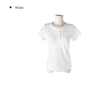 Rahi 05 Here Printing Henley Neck Button Short Sleeve T-shirt