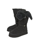 Double Buckle Fur Fold Sheepskin Boots