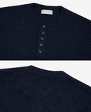 Dense Lambs Wool Henley Neck Knit
