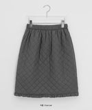 Dizemmo Banding Padding Frill Midi Skirt