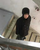 [Quilted lining / MADE] Ronb high neck double half coat