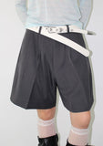 CLASSIC TWO-TUCK HALF SLACKS