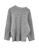 Solid loose-fit one-off knit sweatshirt