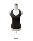 Moni mother of pearl button halter sleeveless