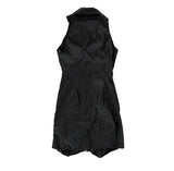 Shirring Zip Sleeveless Dress