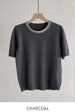 Terial Pearl Neck Volume Knit