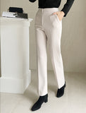 Inmode Brushed Banding Straight Slacks Pants