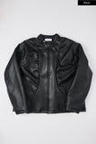 Embossed biker leather jacket