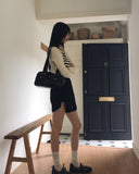 [SET] Zpin Stripe Sleeveless Cable Bolero Cardigan Set