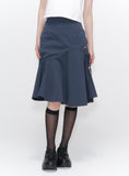 Shirring ruffle midi skirt