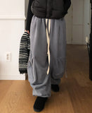 Leto Zipper Pocket Brushed Sweat Cargo Pants
