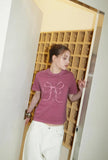 Ribbon Denim Pigment Crop TEE