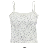 [with cup] FLOWER LACE SLEEVELESS