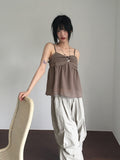 [MADE] Ferran chiffon shirring button sleeveless blouse