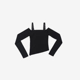Gency Unbalanced Crop Off Shoulder