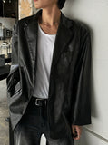 Raw Classic Leather Blazer Jacket