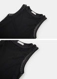 Double mesh layered sleeveless top